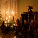 My mom's advent wreath all lit up! Christmas is here! My mom's advent wreath all lit up! Christmas is here!